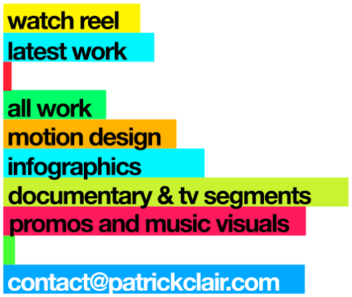 Patrick Clair site menu graphic