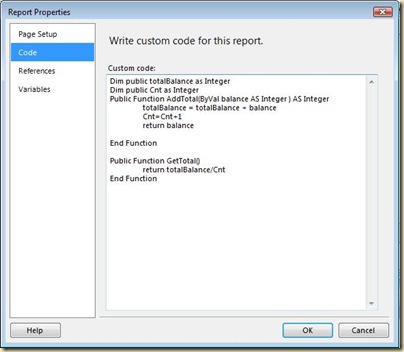 Custom code window