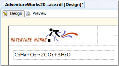 Textbox with chemical equation