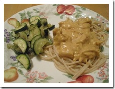 zucchini & chicken alfredo