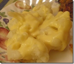 cheese sauce on cauliflower