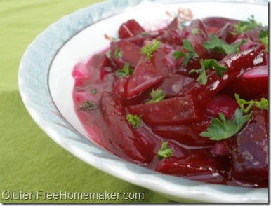 beets - honeyed in dish