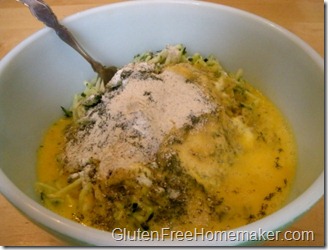 zucchini cake ingredients in bowl