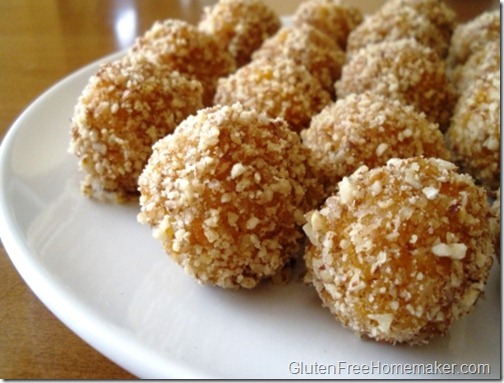 nutty apricot balls on plate nutty apricot balls on plate