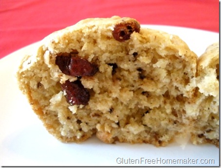 cranberry walnut muffin - cut