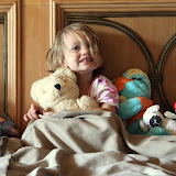 Pippa getting acquainted with Daddy's Cuddly Toys
