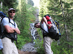 Jorma and Josh heading up the Heliotrope trail.