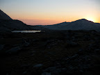 Sunset. One of the Gallison Lakes on the left.