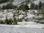 Our camp site above the pools.