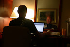Toast burning the midnight oil back at the hotel.