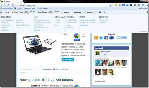 SEO Toolbar for Google Chrome Browser
