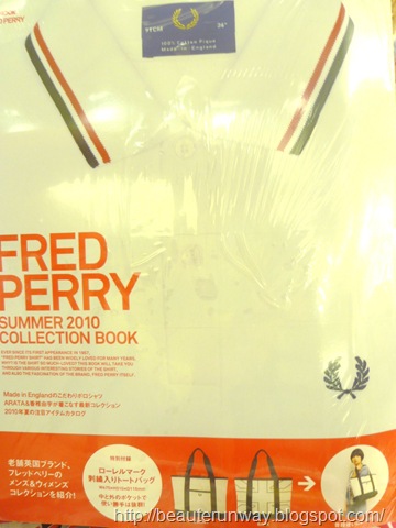 Receive a FRED PERRY TOTE BAG with purchase of Fred Perry 2010 Summer 