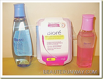 Kao Biore Hydra Clear Makeup remover, eye and ip remover and cleansing oil facial cotton sheets