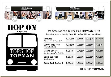 Topshop Topman Knightsbidge Singapore Christmas Bus
