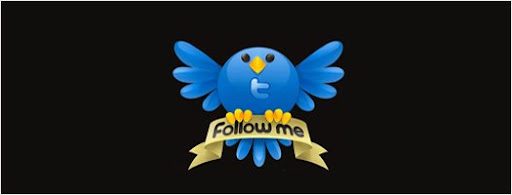 Twitter follow me icon with black background