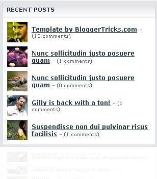 Recent Posts widget with thumbails for blogger