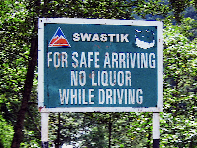 Swastik: For safe arriving no liquor while driving