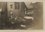 1944 Iceland Camp Meeks Ray Davis in Barracks on cot.jpg