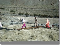 Beekeepers crossing water