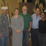 Artists and the model (2nd from left to right)
