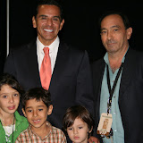 City Of Los Angeles Mayor Antonio Villarraigosa the artist Rosillo and the models for the Million Trees L.A art
