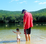 Juliet and daddy get their feet wet!
