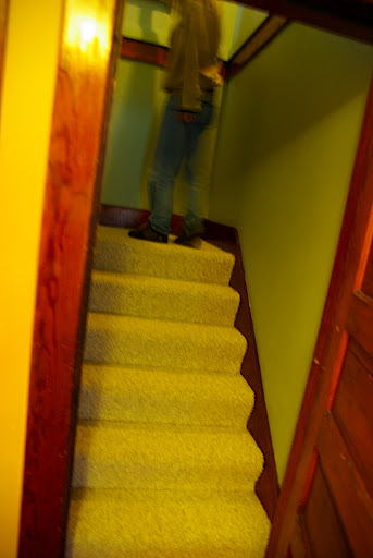 Going up the stairs...