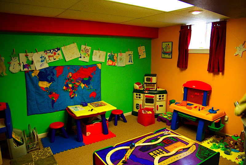 Cute kids play room in the basement.  Im not sure what well do with this - it will probably be where we put all of our music stuff for now...