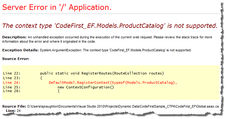 Error when using DbContext with DD4 EF Template.