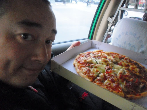 Pizza in the Taxi!