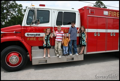 Fire truck with kids