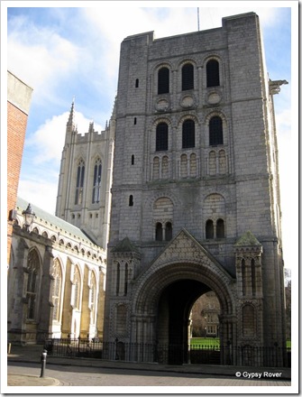 Norman tower and gate house circa 1148 built by Abbot Anselm.