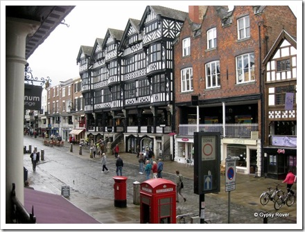 Covered shopping walkways in Chester.