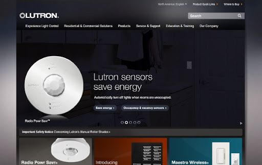 Lutron new website