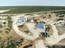 Construction camp, L-R: officers' quarters, other ranks. T-B: water storage, sewage treatment.
