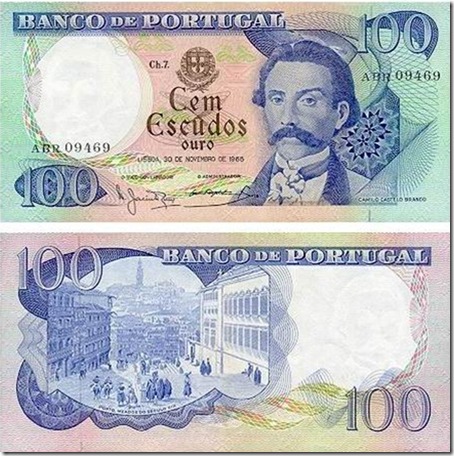 100 escudos camilo castelo branco santa nostalgia