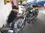 Doug fiddles with his scoot. Doug fiddles with his scoot.