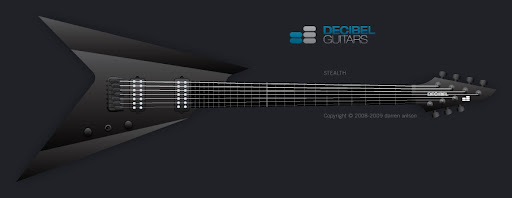 The Stealth is our aggressively modern V body style. Deep bevels contribute to player comfort, but also make the guitar look much more menacing. They also contribute to a greatly reduced radar cross-section. Available in any colour you want, as long as it's black.