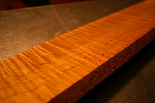 The board is flatsawn, but we'll be ripping it down to make a multi-laminate neck blank. We should be able to get a fretboard and a headstock out of this board as well.