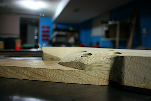 The contours of the heel will be blended into the neck carve.