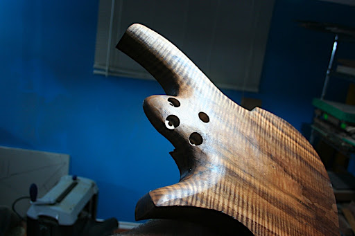 This still needs to be taken down in thickness quite a bit. It's currently thinner and more contoured than other neck joints of this type, but it can go further.