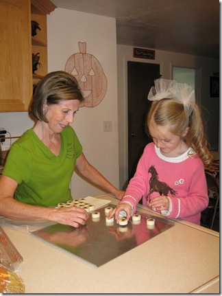 10-25-09 cookies - Belle and Grandma (2)