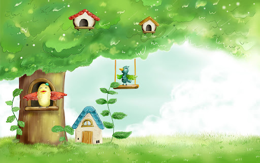 paisajes infantiles con flores