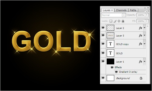 Gold Text Effects Photoshop