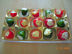 Mini stuffing peppers, stuffed (cream cheese, egg salad, seafood salad).
