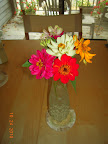 profusion zinnia bouquet (outdoor plants) - that hot orange was a deep salmon until it got chilly!