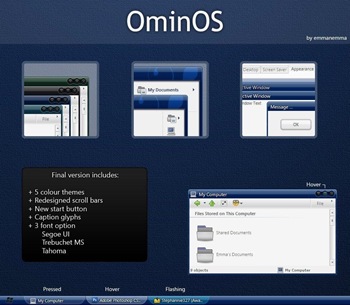 OminOS_Final,windows style xp theme  download，visual styles，xp佈景主題vista教學下載