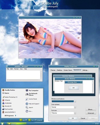Shiftie_July,windows style xp theme  download，xp佈景主題vista，visual styles，xp佈景主題教學下載