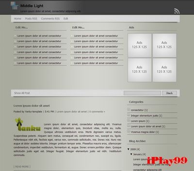 Middle Light 示範連結,模版下載,blogger範本下載