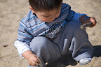He loved the sand so much, I think we need to put a sandbox in our backyard!!